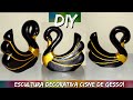 COMO FAZER ESCULTURA DECORATIVA DE GESSO/FAÇA VOCÊ MESMO ESCULTURA CISNE DE GESSO 😍ED EDU CREATIVE💡