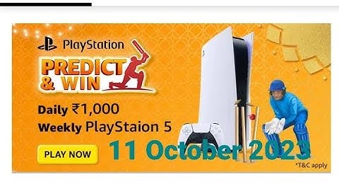 Amazon Predict & win | World Cup | 11 October 2023 | Sony Playstation 5 | ₹1000 | Today Answers Win