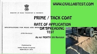 Prime Coat / Tack Coat Rate of Application / Spreading Test | asphalt, Bitumen emulsion,Construction screenshot 1