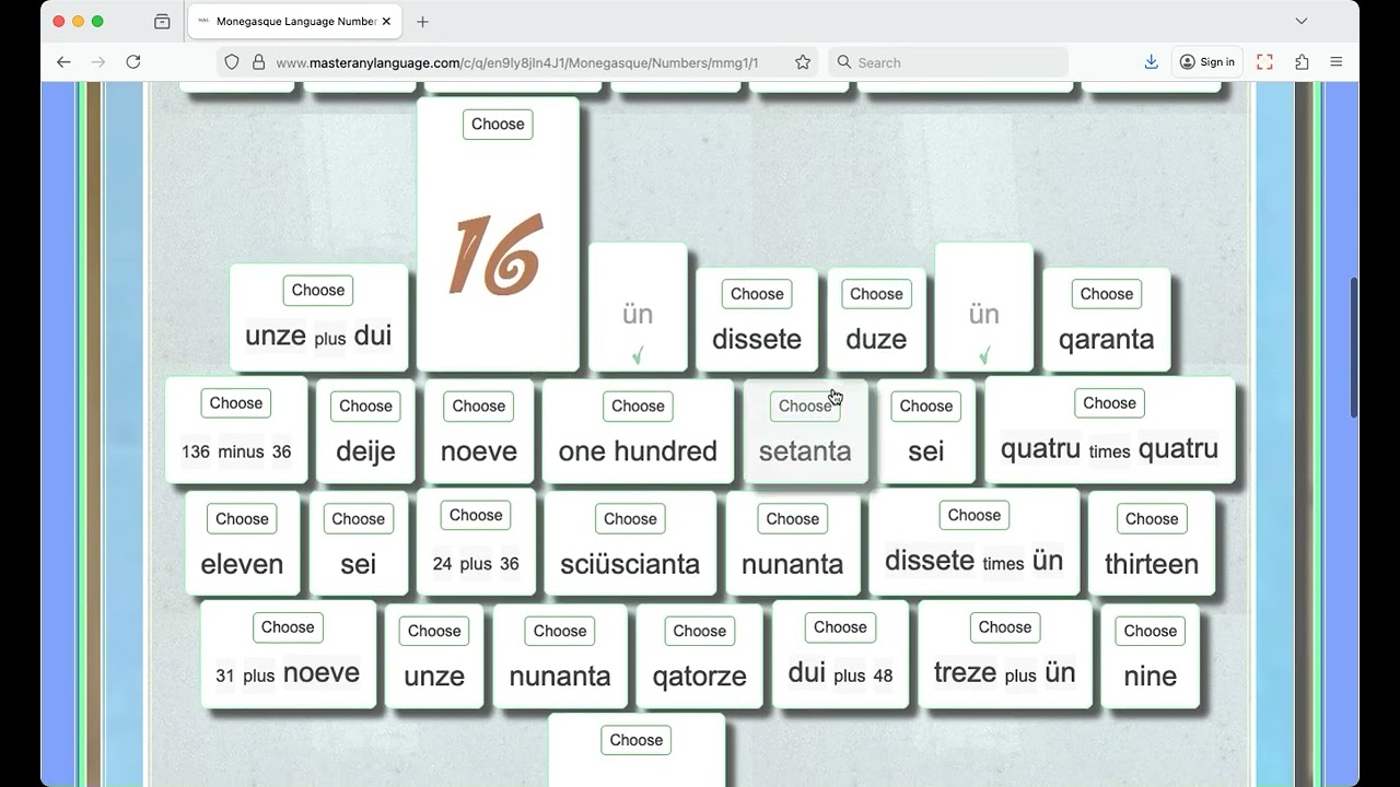 Monegasque Language Numbers Master Game
