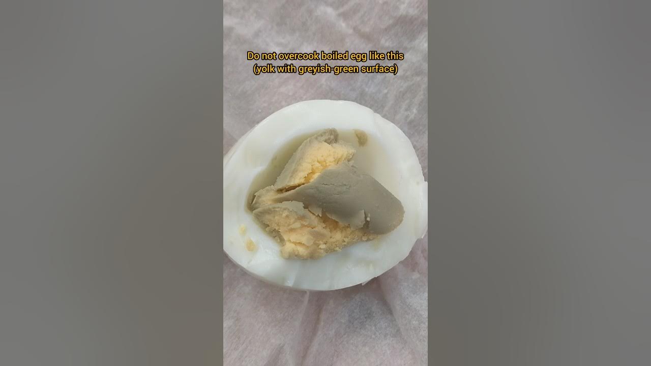 Boil egg for 7 minutes to avoid ferrous sulfide formation from iron in