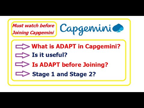 What is ADAPT in Capgemini? Must watch before Joining Capgemini!!!
