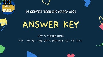 INSET 2021 DAY 3 3rd Quiz