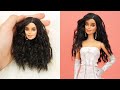 Barbie Doll Makeover | 10 DIY Miniature Ideas for Barbie | Big Makeup, Wig, Dress, and More!