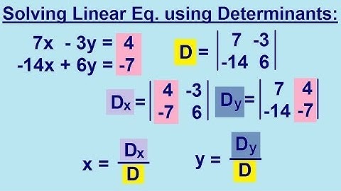 Algebra - Solving Linear Equations using Determinants 3/3