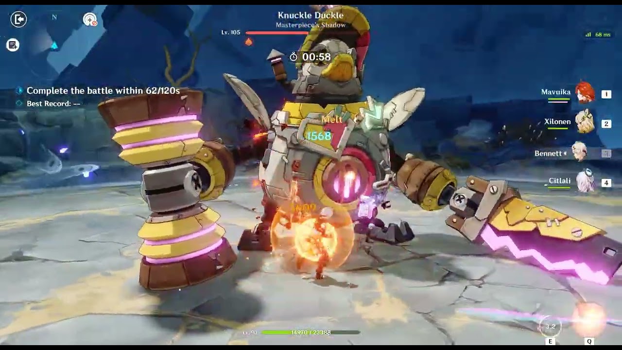 Fearless Knuckle Duckle with C0R1 Mavuika Melt (No Lunar-Charged) - Stygian Onslaught 6.4