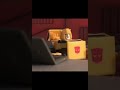 optimus prime and bumblebee work at a pizza place