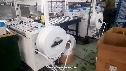 A4 paper sheet pack carton box PP strapping sealing packing machine PP strapping equipment