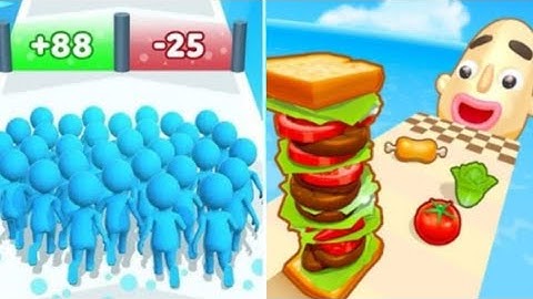 Sandwich 🥪 runner VS count Master Max level challenge video//999 level video//3d fun race//3d game