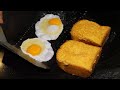 달걀에 적셔 부드러운, 햄 치즈 프렌치 토스트 / ham cheese french toast - korean street food