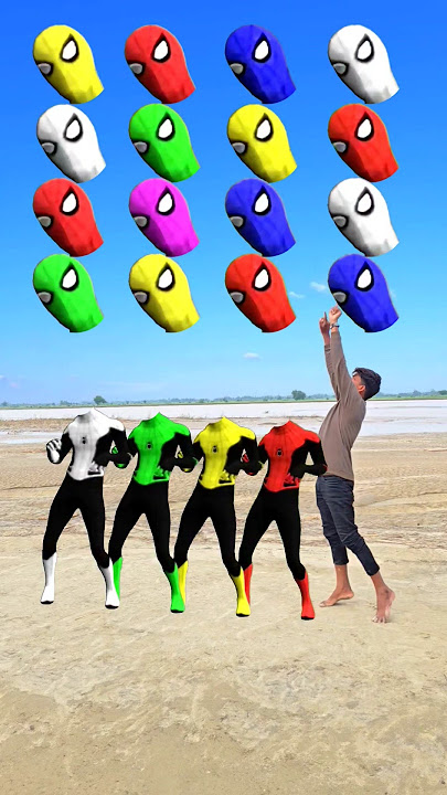 Dancing Red, Yellow, Green, White Spiderman & Wrong head Challenge #shorts #youtubeshorts