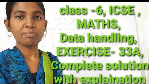 class -6, ICSE , MATHS, Data handling, EXERCISE- 33A, Complete solution with explaination