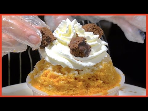 Snow Ball Milk Tea triple Chocolate Brownie - Shave Ice | Sweets Street Food Dessert