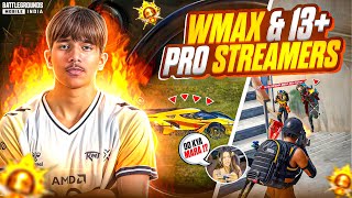 13  Streamer’s & @WmaxGaming6 SHOCKED* 😱 |1v4 Against Streamer | Solo vs Squad Gameplay. 💀🔥 #bgmi