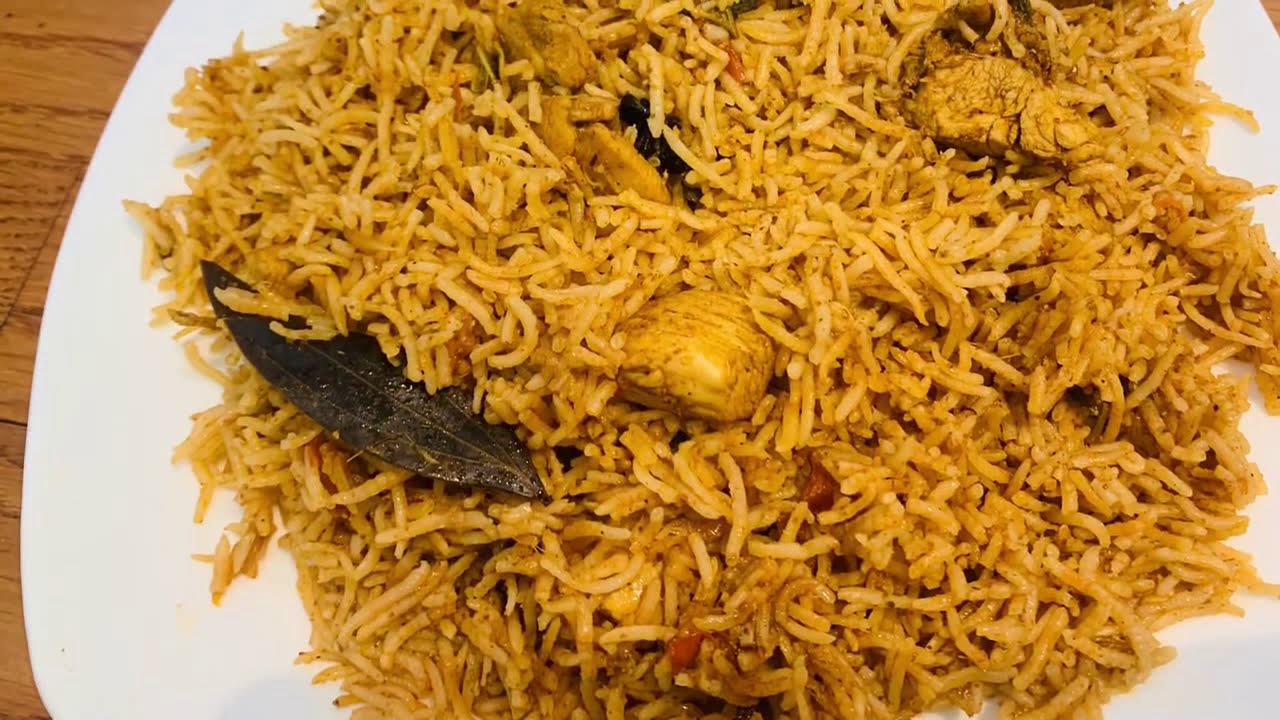 Chicken Biryani with Homemade Biryani masala with music and English ...