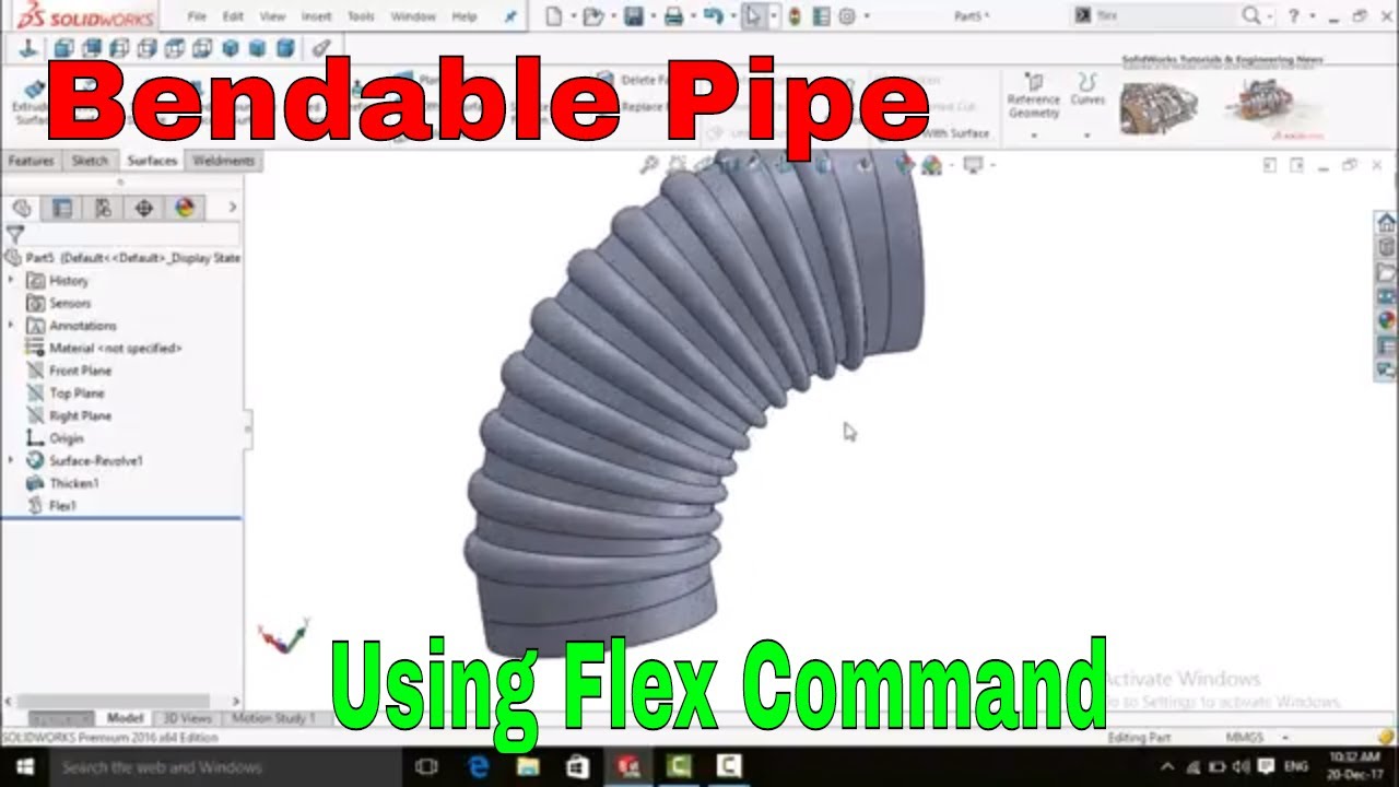 SolidWorks Tutorial: Bendable Pipe Design - YouTube How To Make Tubing In Solidworks