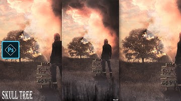 Fantasy Skull Tree - Photoshop  Photo Manipulation Tutorial Speed art