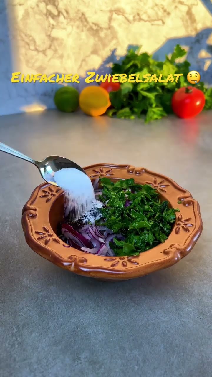 Einfacher Zwiebelsalat 😋👌 | Rezept auf www.kamune.de 🌸 - YouTube