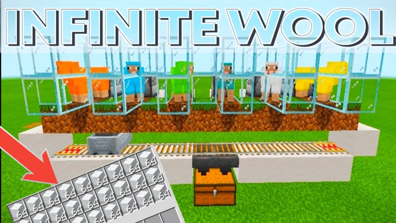 HOW TO MAKE SUPER EASY AND UNLIMITED WOOL FARM IN MINECRAFT BEDROCK ...