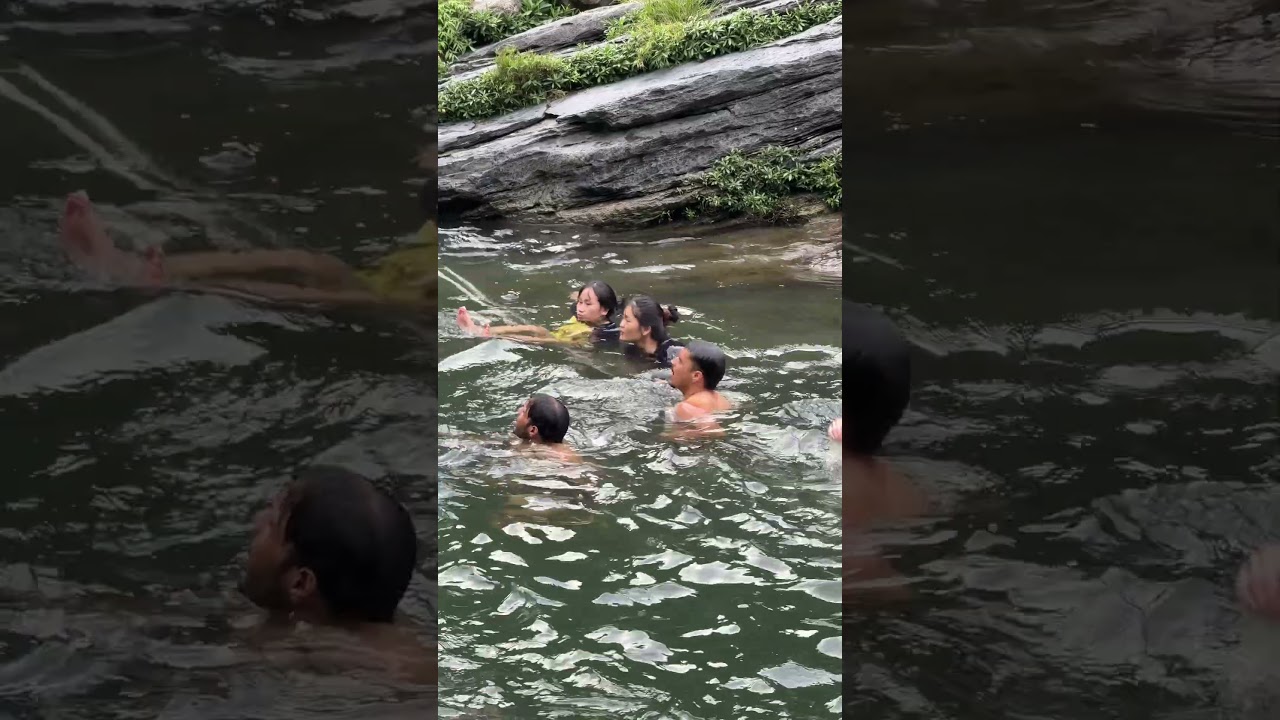 Beautiful Vietnamese Girls at a Famous Waterfall 🔥 #nature #travel #waterfall