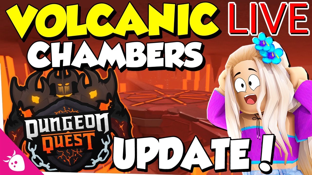 The New Dungeon Quest Volcanic Chambers Update With Giveaways Live Roadto100k Youtube - free legendary minigame giveaway roblox dungeon quest