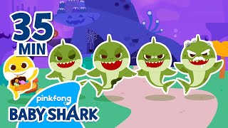 oh no baby shark family turned into zombies compilation