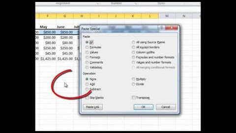 Excel 2010 - Paste Special