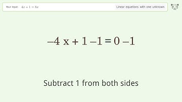 Solve 4x+1=8x: Linear Equation Video Solution | Tiger Algebra