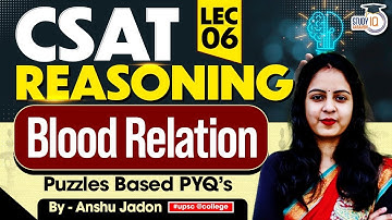 UPSC CSAT Reasoning | Blood Relation puzzles based PYQ’s | Lec-06 | Learn with Anshu Mam