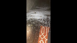 Hail falling in Tarrytown on Thursday morning