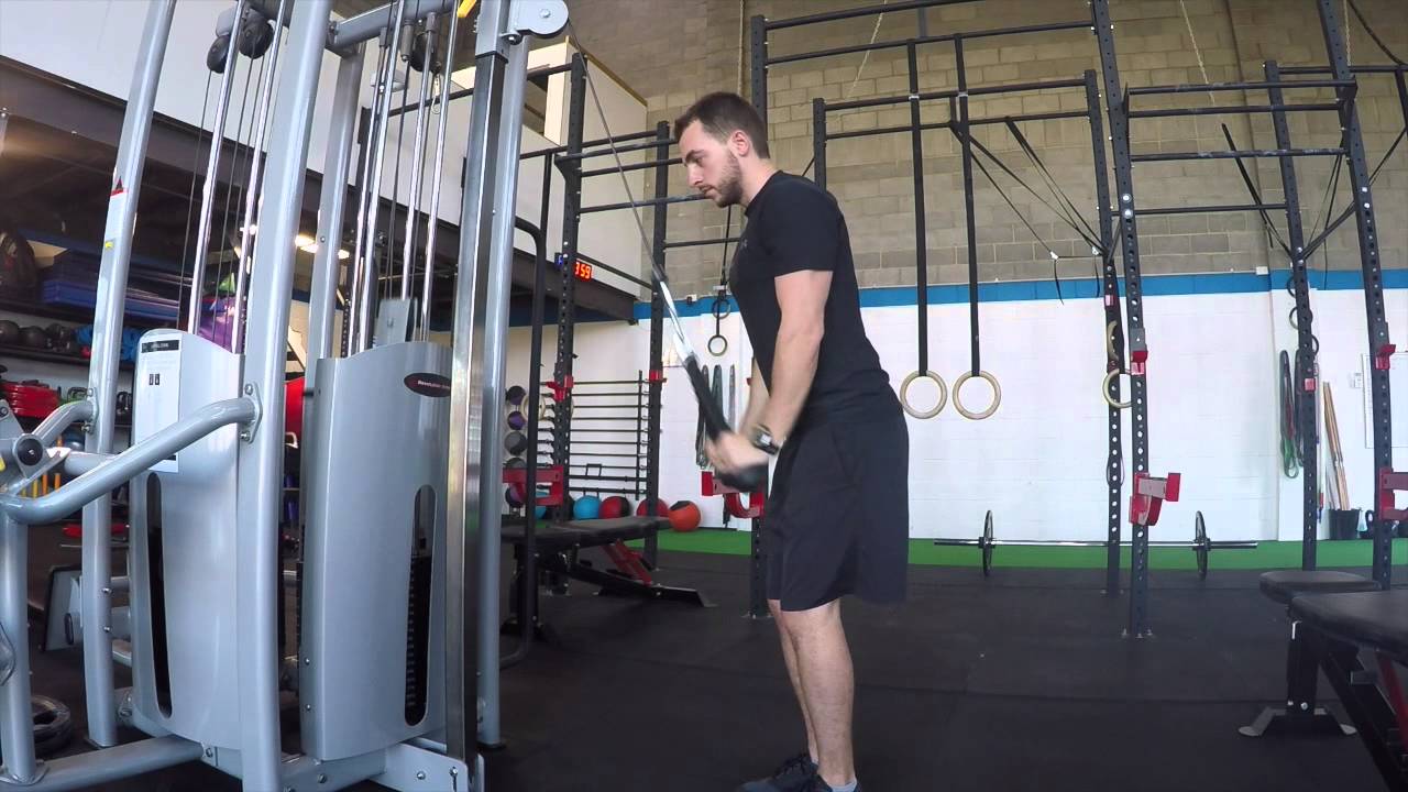 Rope triceps extension - YouTube