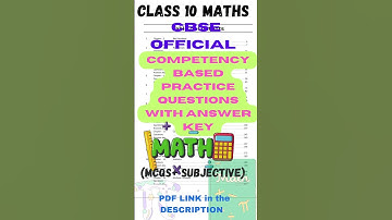 CBSE Released COMPETENCY Practice Questions with ANSWER KEY  Class 10 MATHS|#shorts #cbselatestnews