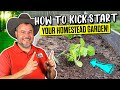 HOMESTEAD GARDENING - How I Kick Started My Homestead Garden to Make it Grow FASTER!