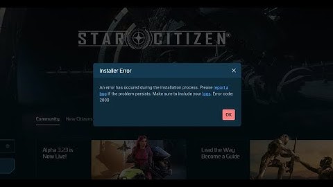 Star citizen Error 2000