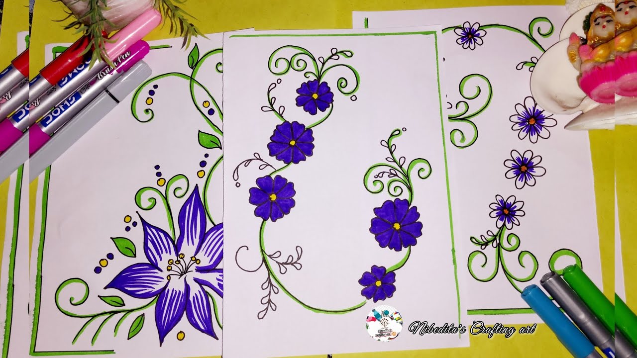 EASY BORDER DESIGN TUTORIAL FOR BIGGINERS / HOW TO MAKE A FRONT PAGE ...