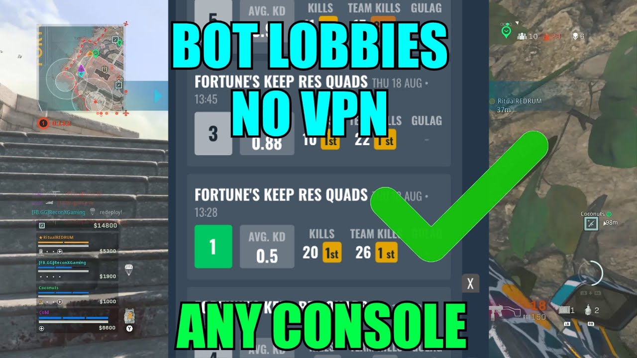 how to get bot lobbies in warzone without vpn?