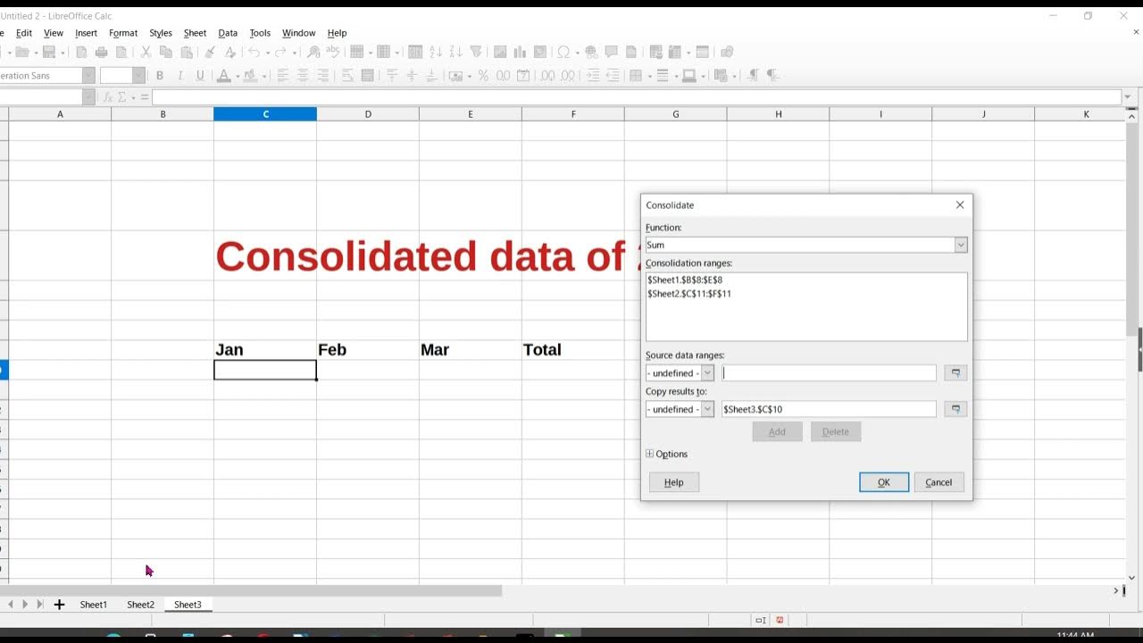 Data consolidation LibreOffice Calc - YouTube