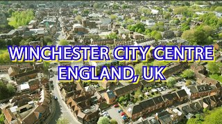 Winchester City Centre, Hampshire, UK, Drone Footage (4K)