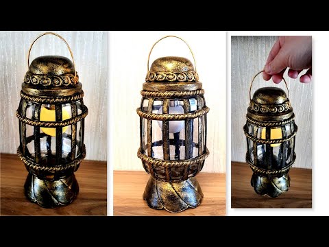 DIY / Decorative Lantern from recycled glass jar/How to make lantern