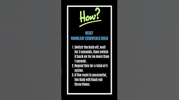 Reset nanoleaf essentials bulb