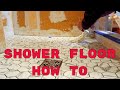 Easy quick, way  to install  mosaic tile on a shower floor.