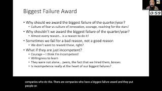 Biggest Failure Award - Agile Fail Fast Philosophy