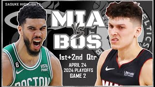 FINAL Highlights Miami Heat vs Boston Celtics  East 1st Round   Game 2   April 24, 2024 Quarter 1,2