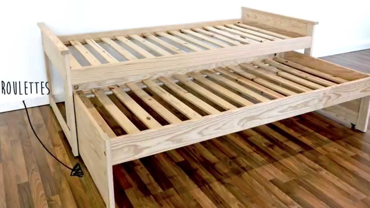 Lit gigogne 90 x 200 cm tiroirs abc meubles youtube
