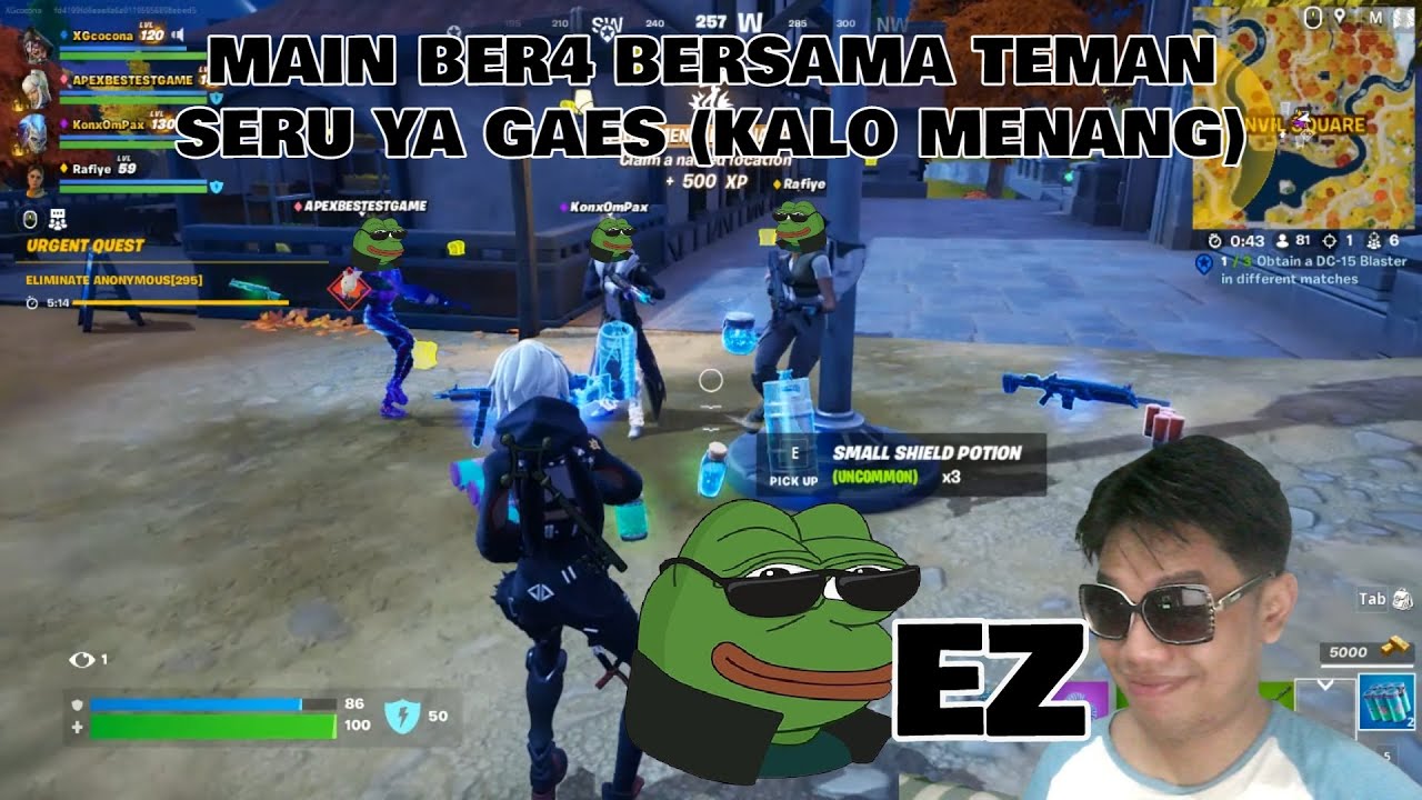 Fortnite Gameplay Indonesia MENCOBA SQUAD BER 4 TERNYATA EZ PZ