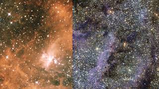 Comparison Of Vista Image Of Ngc 6357 With A Visible Light Image