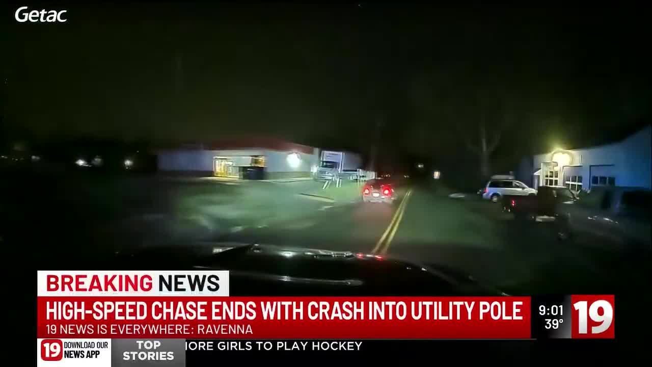 High-speed chase ends with crash into utility pole - YouTube