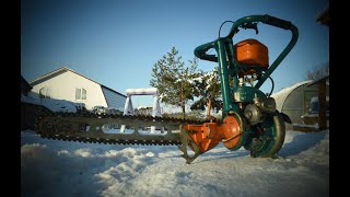 БЕНЗОПИЛА "ДРУЖБА-4" ДЛЯ ЛЕСПРОМХОЗА 1975Г. ОСМОТР И ЗАПУСК НА МОРОЗЕ.