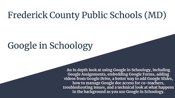 FCPS: Google In Schoology - Teacher View