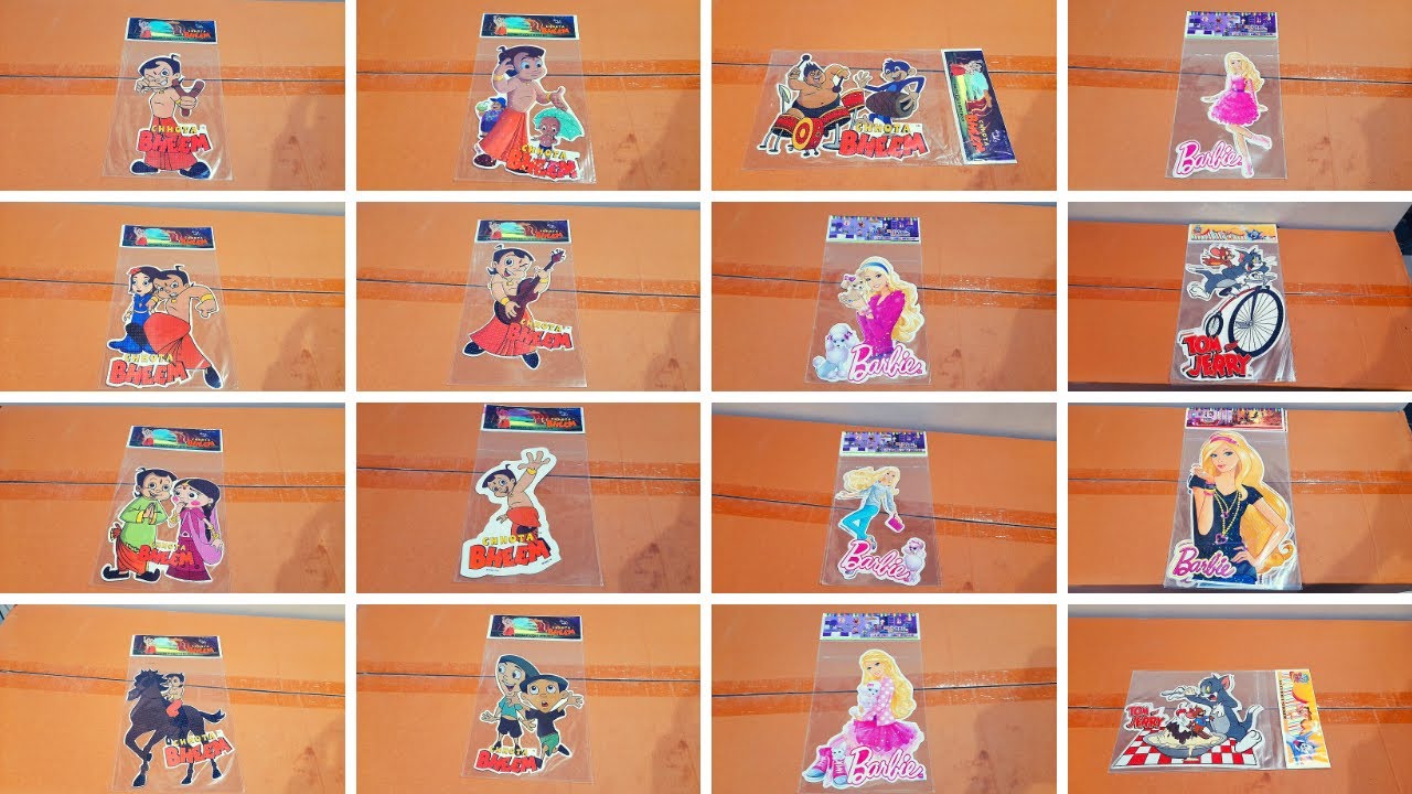 Unboxing and Review of Sticker Bazaar Tom and Jerry, Barbie, chhota ...